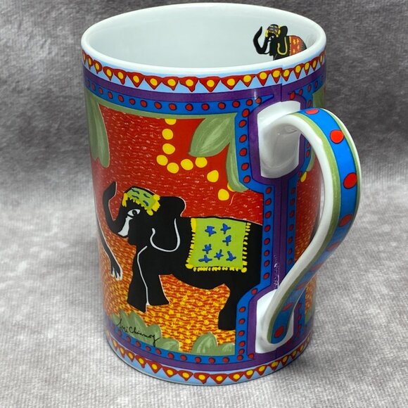 Jharna-Kala Ceramic Mug With Elephant Design By Sri Chinmoy 12oz - Picture 7 of 10